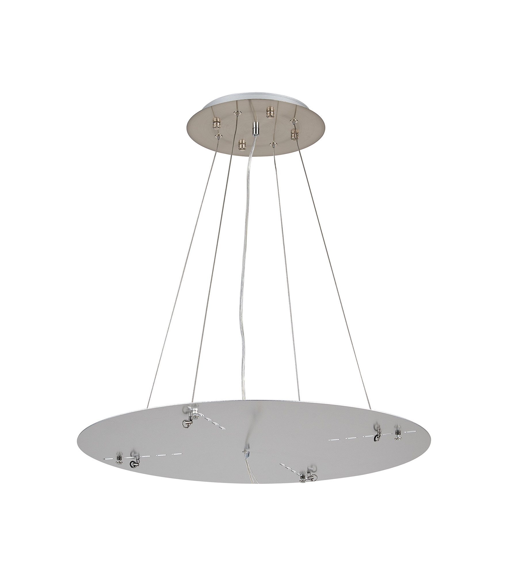 D0927SN/SI  Lowan 590mm, 3m Suspension Plate c/w Power Cable To Lower Flush Fittings, Satin Nickel/Silver Max Load 20kg (ONLY TESTED FOR OUR RANGE OF PRODUCTS)